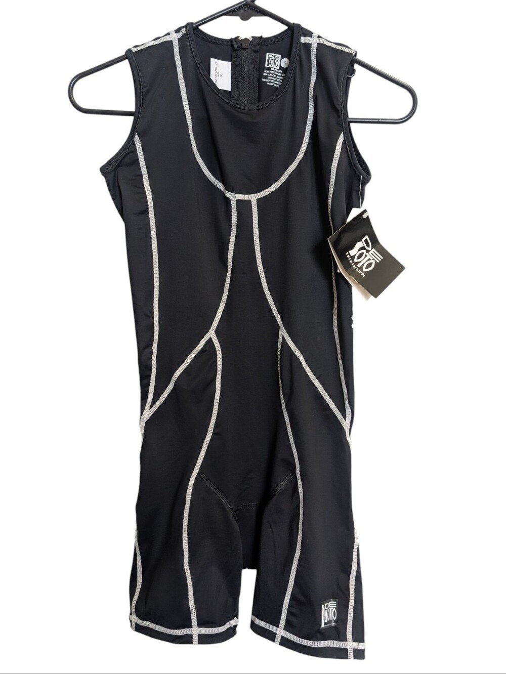 DeSoto Triathlon Femme Lift foil Speedsuit Black white Size Small